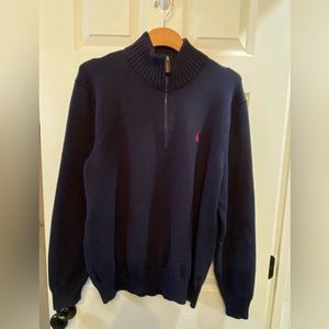 Classic Polo Ralph Lauren Navy Knit Sweater-3/4 zip